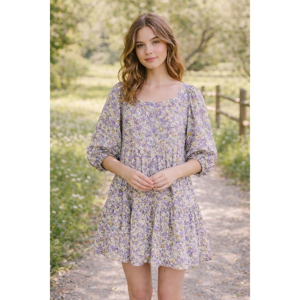 Tuckernuck Lavender Floral Mini Dress